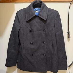 J. Crew Lined Wool blend double breasted peacoat